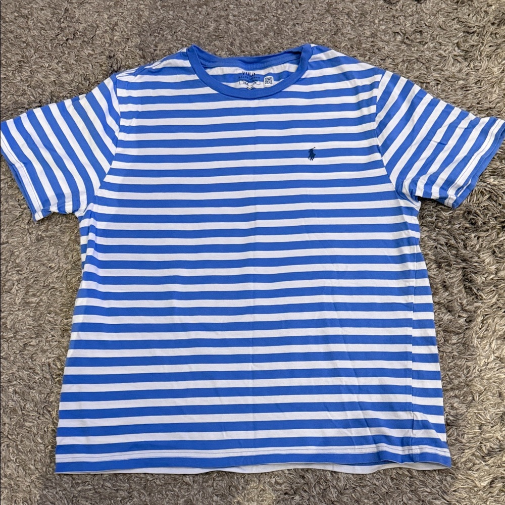 Polo by Ralph Lauren Blue and White Striped Kids Tee